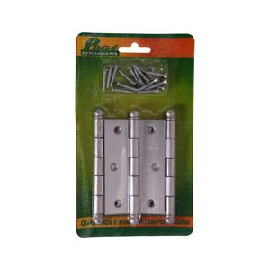 Dobradiça Ferro 3.1/2x2.3/8 Cromo Acetinado Belenus