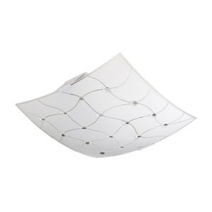 Plafon Trama Quadrado 30cm E27 2 Lâmpadas Bronzearte