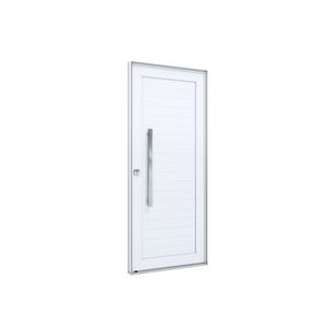 Porta Alumínio Giro Lambri Com Puxador Sem Frizo 215x105 Direita Branco Ullian