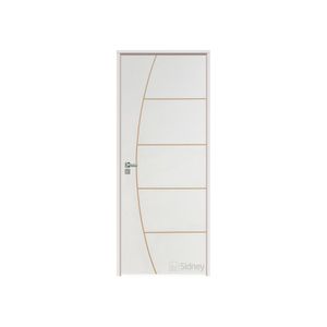 Porta Es-66 Lisa Prime Branco 82 Fechadura/Rqe Batente-11 Pinus Direita Sidney Esquadrias