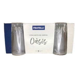 Conjunto De Copos Oasis 270ml 03 Peças Fratelli