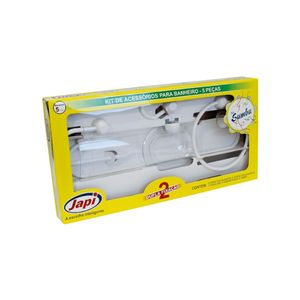 Kit Acess Para Banheiro Samba Com 5 Peças Branco Japi