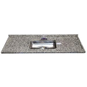 Placa Pia Pop Cuba Funda Cinza Corumba 1.20m Venturini