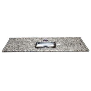 Placa Pia Elegance Cuba Funda Cinza Corumba 1.50m Venturini