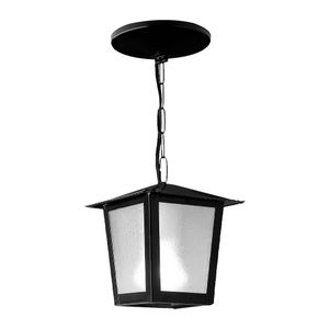 Pendente Aço Fosfatizado L-2-C Preto 1 Lâmpada E27 Ideal