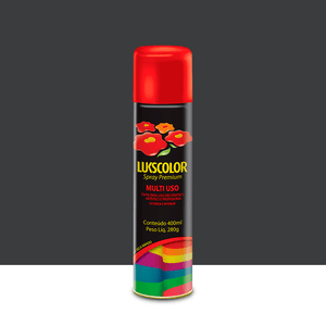 Spray Premium Multiuso Preto Brilho 400ml Lukscolor