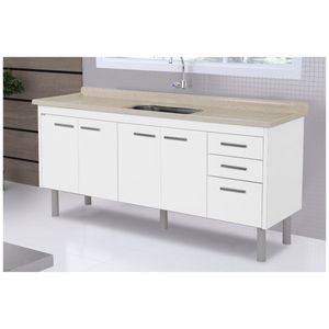 Gabinete Valenza 174.2cm Texturizado Branco  Aj Rorato