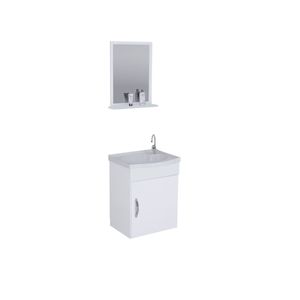 Kit Siena Suspenso 39cm 1 Porta +Espelho 39cm  Branco Aj Rorato