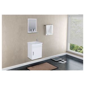 Kit Siena Suspenso 39cm 1 Porta +Espelho 39cm  Branco Aj Rorato