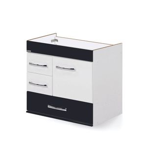 Toucador Mônaco Suspenso 2 Gavetas/Gavetão 59.5cm Preto Aj Rorato