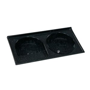 Tanque Duplo Sintético Granitado 110x55cm Preto Aj Rorato