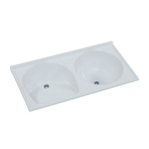 Tanque Duplo Mármore Sintético 124x62cm Gelo Aj Rorato