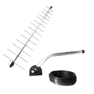 Kit Antena Log 28 Elementos +Mastro+Cabo Coaxia Capte