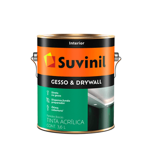 Tinta Fosco Direto No Gesso Drywall Branco 3.6l Suvinil