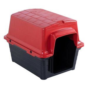 Casinha E Caminha N° 3 Para Cachorros 60 X 47 X 45 Cm Vermelho Pet Astra