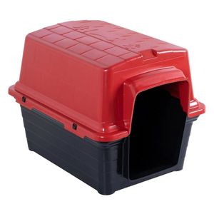 Casinha E Caminha N° 1 Para Cachorros 48 X 38 X 36 Cm Vermelho Pet Astra