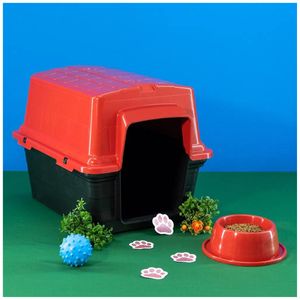 Casinha E Caminha N° 1 Para Cachorros 48 X 38 X 36 Cm Vermelho Pet Astra