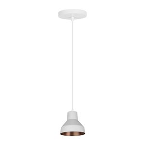 Pendente Viena Branco Com Cobreado Para 1 Lâmpada Kin Home