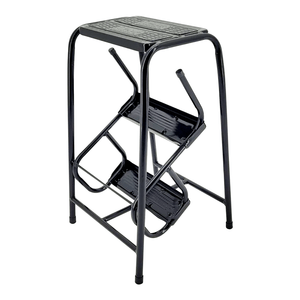 Banqueta Escada Dobrável De Aço Udm-0400 Preto Utilaço