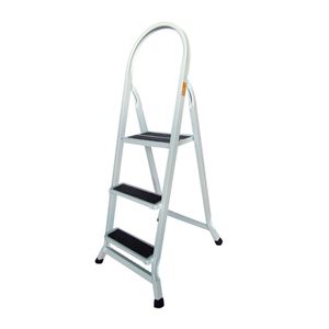 Escada Retangular De Aço 3 Degraus Udm-04333 Branco Utilaço