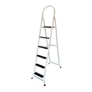 Escada Retangular De Aço 6 Degraus Udm-0430 Branco Utilaço