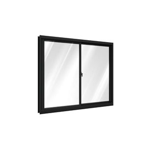 Janela Alumínio De Correr Lateral 2 Folhas Móveis 100x120 Preta Ullian