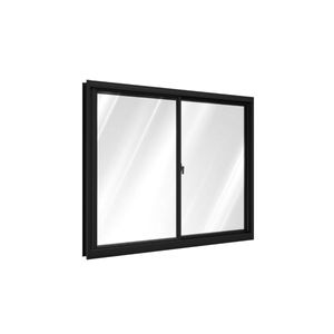 Janela Alumínio De Correr Lateral 2 Folhas Móveis 100x150 Preta Ullian