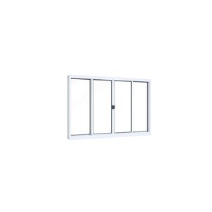 Janela Rio Bras Pronta De Correr Central Sem Grade 100x100 Branco Ullian
