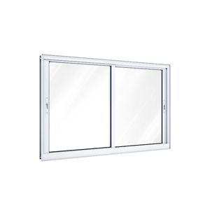 Janela De Alumínio De Correr Lateral 2 Folhas Móveis Sem Grade 100x150 Branco Ullian