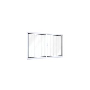 Janela Rio Alumínio De Correr Lateral 2 Folhas Móveis Com Grade 100x120 Branco Ullian