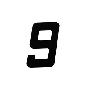 Numero 130mm Adesivado Preto N 9 Am Metais
