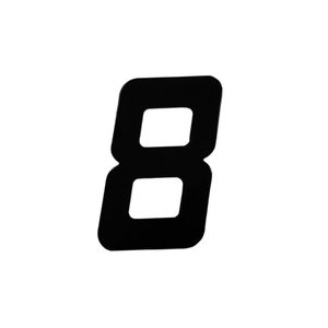 Numero 130mm Adesivado Preto N 8 Am Metais