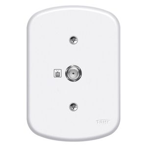 Conjunto Blanc Tomada Antena De Tv Cabo Coaxial Fame