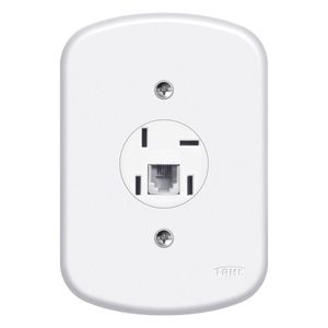 Conjunto Blanc Tomada Telefone Com Conector Rj11 Fame