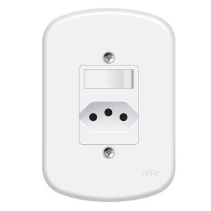 Conjunto 1 Interruptor Blanc Paralelo Tomada 2p+T 10a Fame
