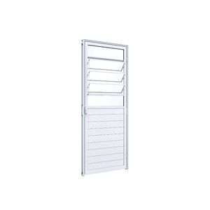 Porta Alumínio De Lambri Mista Com Basculante 215x85 Esquerda Branco Ullian