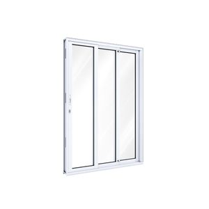 Porta Alumínio De Correr Lateral 2 Folhas Móveis E 1 Folha Fixa Sem Grade 213x150 Esquerda Branco Ullian