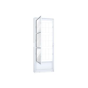 Porta Rio Bras Pronta Com Postigo Grade Quadrada 215x85 Esquerda Branco Ullian