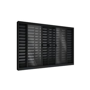 Venez Alumínio De Correr Central 4 Folhas Móveis E 2 Folhas Fixas 100x120 Preta Ullian