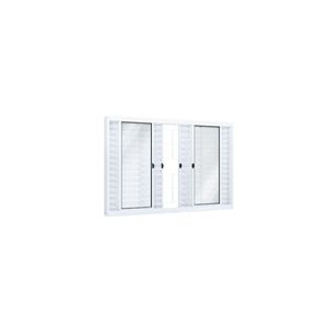 Venez Rio Bras Pronta De Correr Central Grade Quadrada 100x120 Branco Ullian
