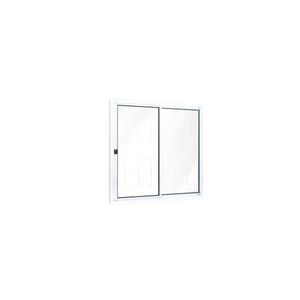 Janela Riobras De Correr Lateral 1 Folha Fixa 1 Folha Móvel Grade Quadrada 100x150 Branco  Ullian
