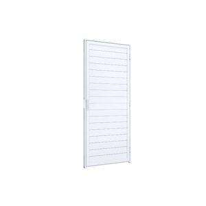 Porta Rio Alumínio De Giro Lambril Sem Friso Com Maçaneta 215x85 Esquerda Branco Ullian