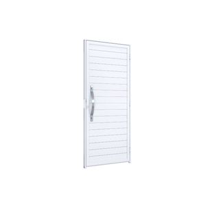 Porta Rio Alumínio De Giro Lambril Sem Friso Com Puxador 215x89 Esquerda Branco Ullian