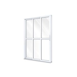 Porta Rio Bras Pronta De Correr Lateral 3 Folhas Sem Grade 213x150 Direita Branco Ullian