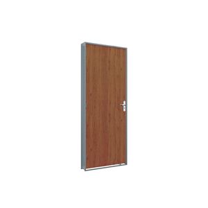 Porta Riobras Batente De Aço Folha Madeira Mogno 215x75 Direita Ullian