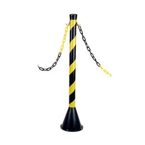 Pedestal Sinalização Zebrada Preto Amarelo 85cm Balaska