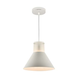 Pendente Mykonos Fosco Com Cúpula E27 Branco 1 Lâmpadas Bronzearte