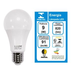 Lâmpada Bulbo Led 9w 6500k E27 Bivolt Bronzearte