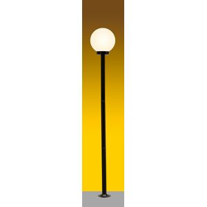 Poste Aco Fosfatizado P-18 Branca C/Vidro B15 1 Lâmpada E27 Ideal