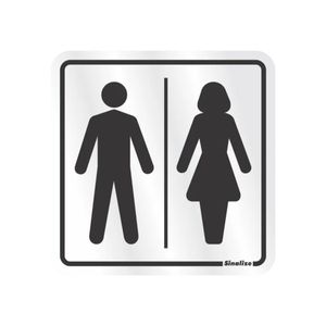 Placa Alumínio 12x12 Sanitario Masculino E Feminino Sinalize